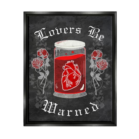 Stupell Industries Spooky Heart In Jar Framed Floater Canvas Wall Art